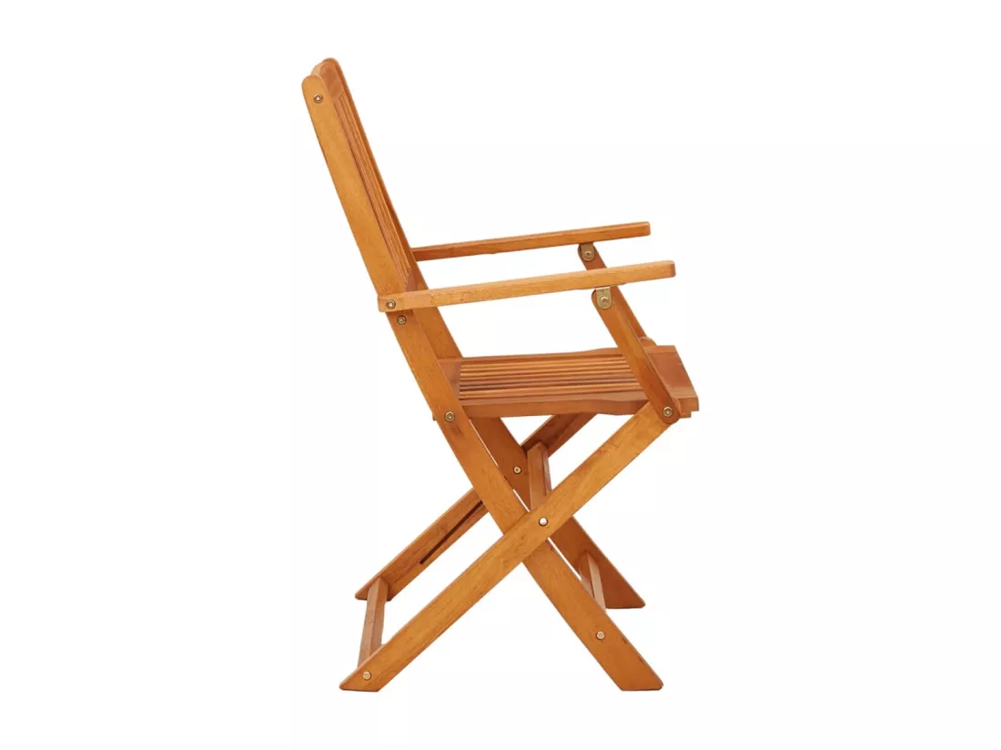 Chaises de jardin pliables lot de 4 Bois d'eucalyptus massif