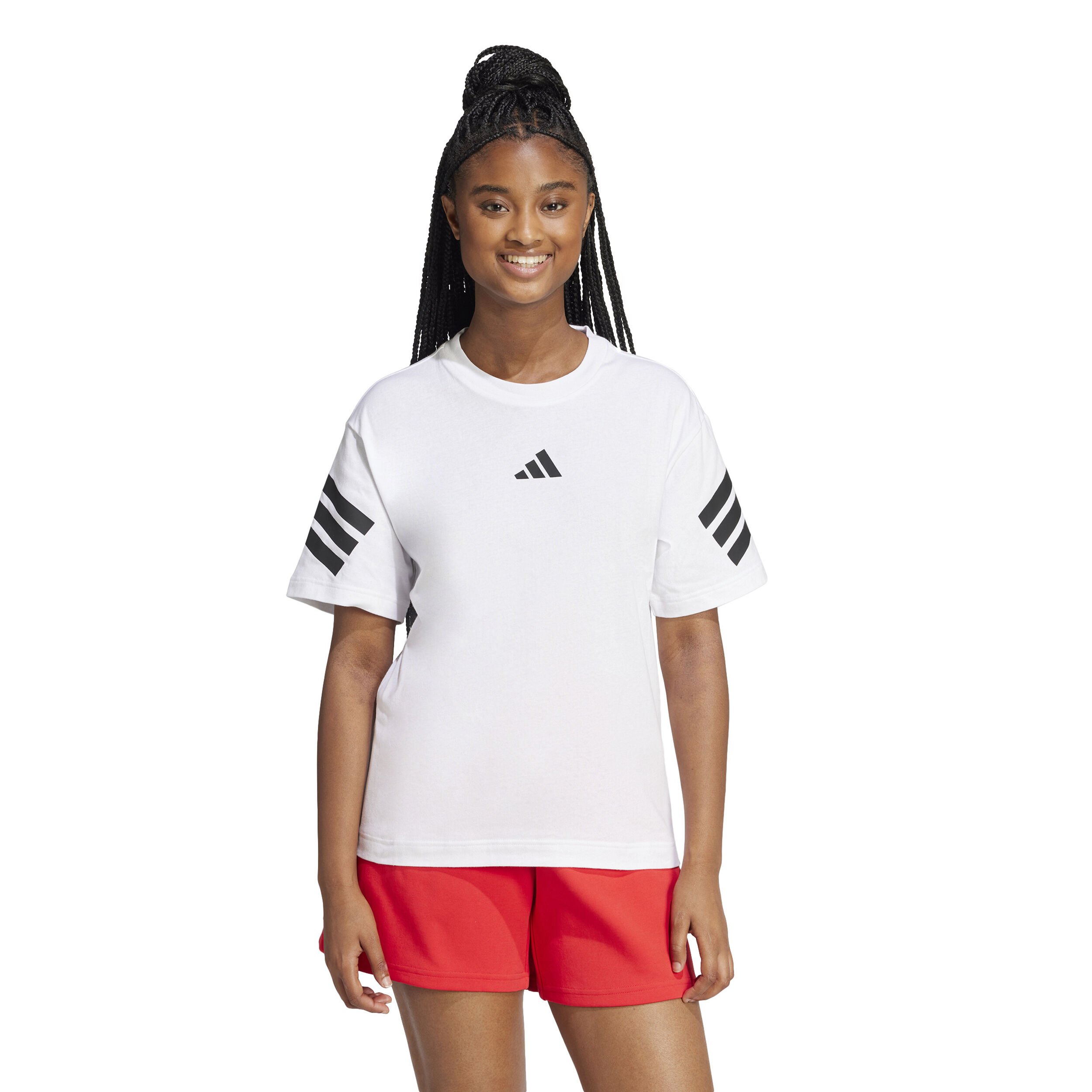 adidas Future Icon 3Stripes T-shirt Femmes - Blanc , Noir