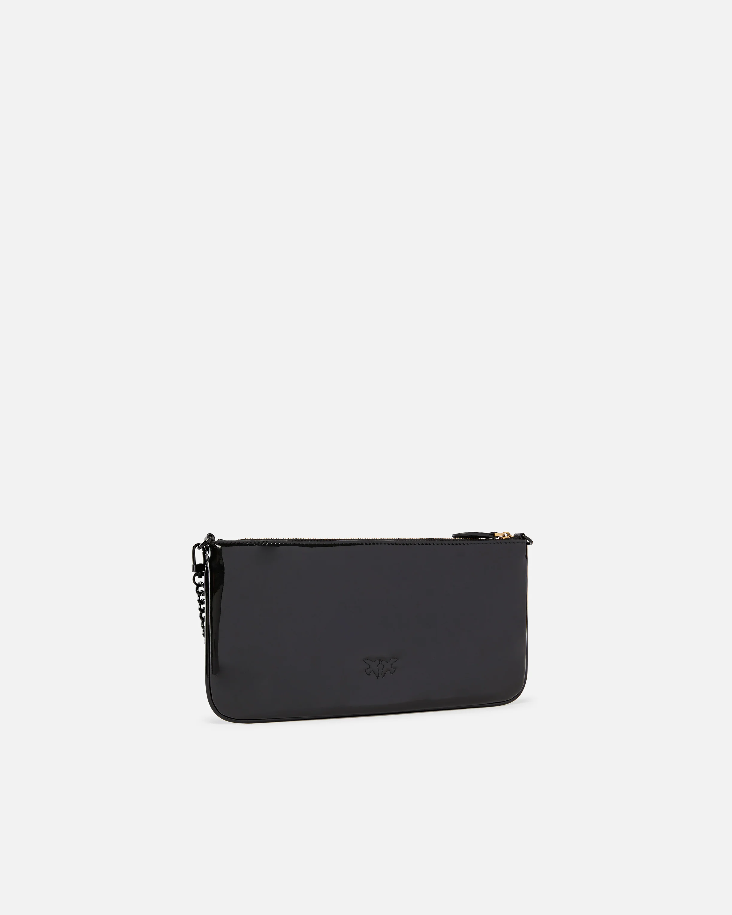 Sac à main brillant à bandoulière chaîne | Noir