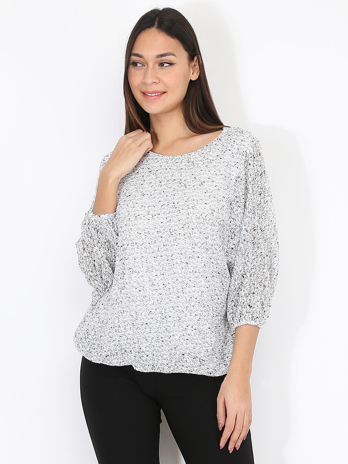 Pull léger en maille jersey- Gris clair