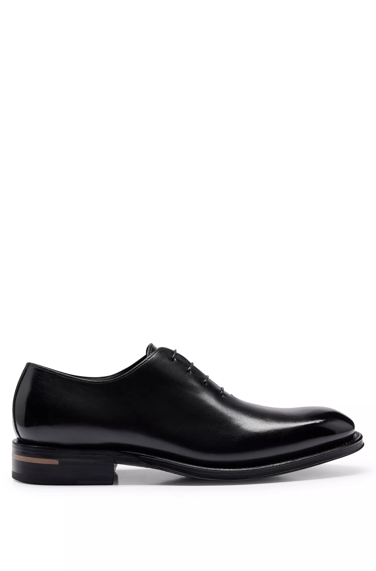 Sapatos Oxford BOSS em couro preto com efeito polido