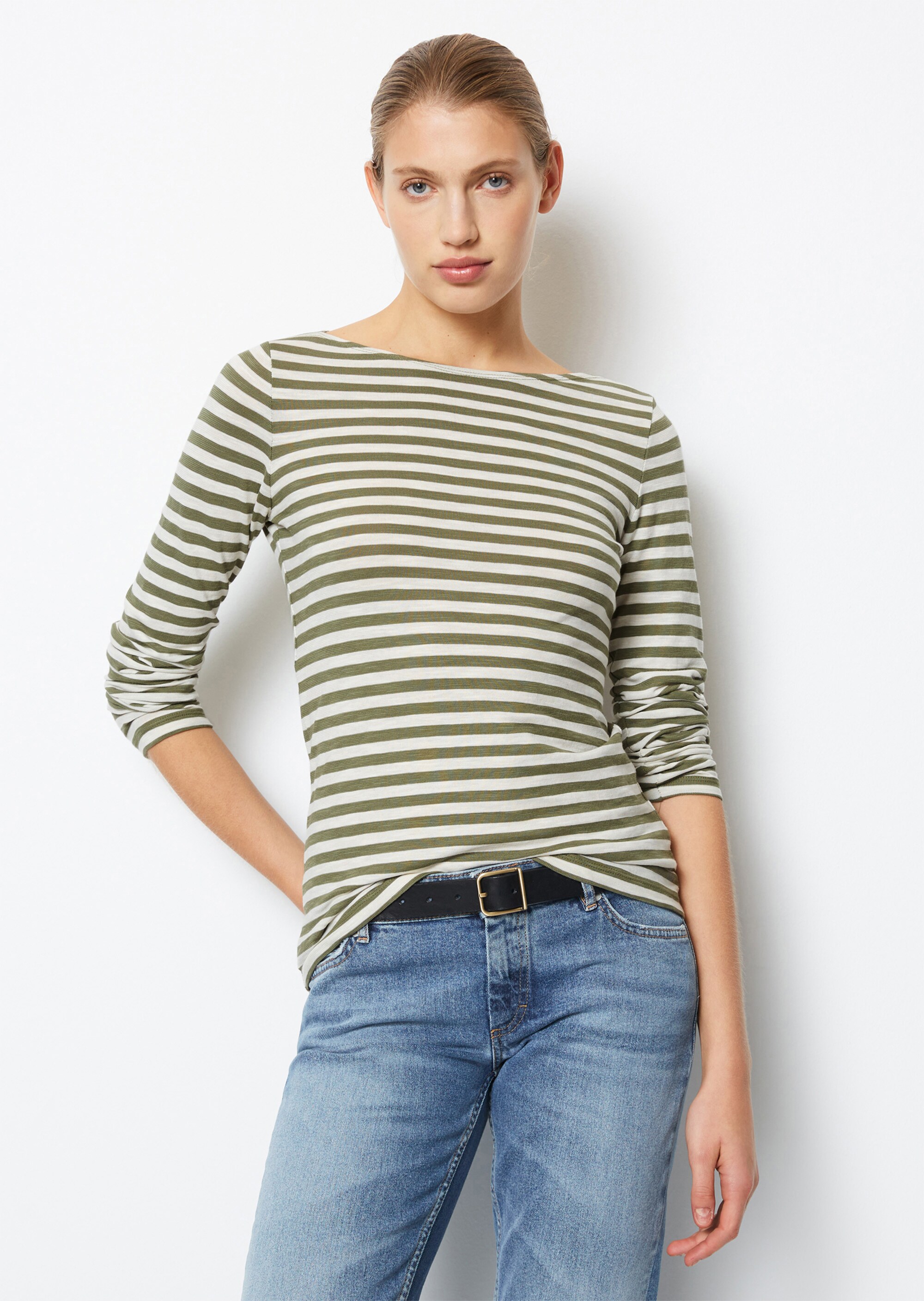 Ringel-Longsleeve regularaus Slubjersey