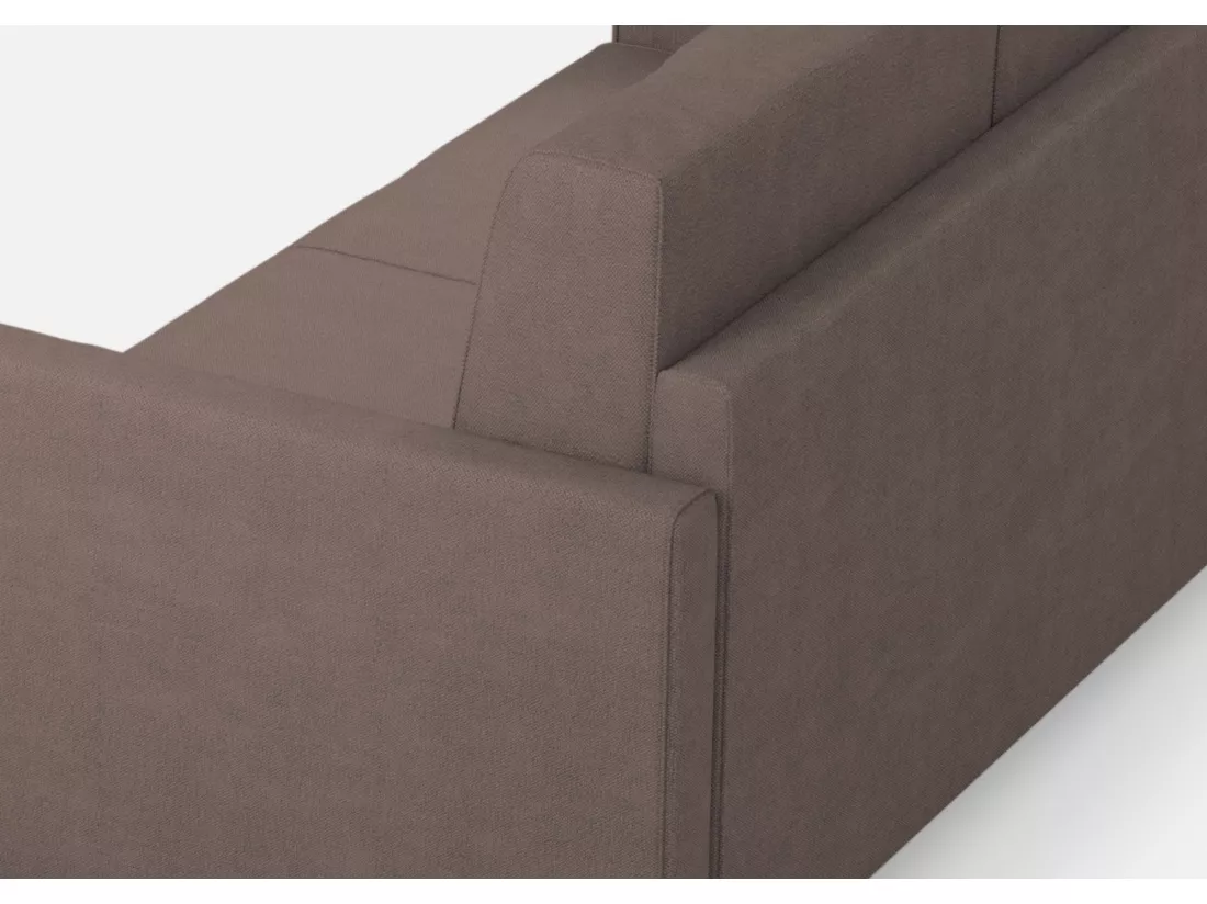 Canapé d'angle moderne italien tissu marron Korane - 5 tailles-Taille 221x221 cm