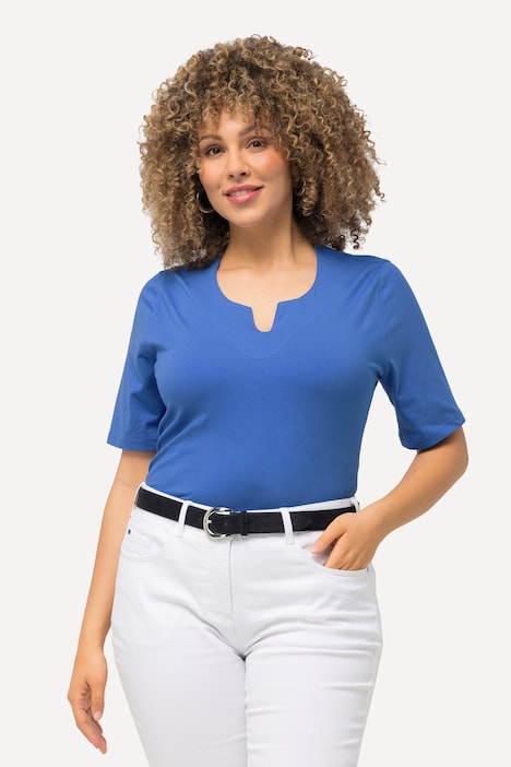 T-Shirt, A-Linie, Tunika-Ausschnitt, Halbarm
