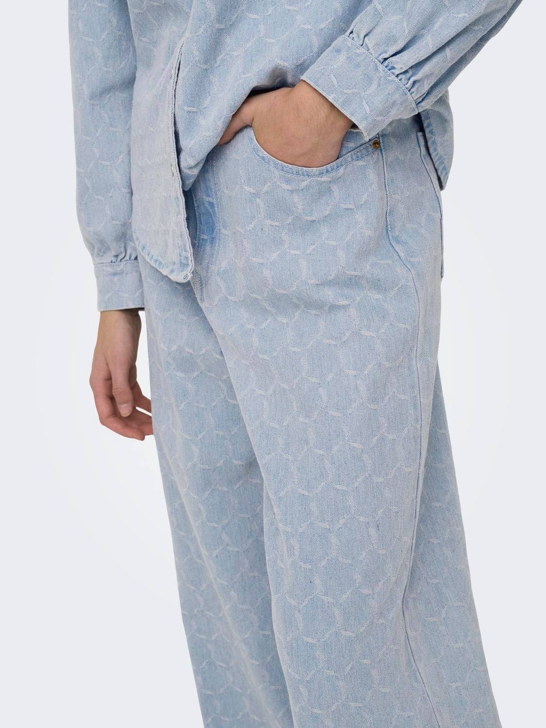 ONLHOPE-ELIZA Weiter Beinschnitt Jeans Light Blue Denim
