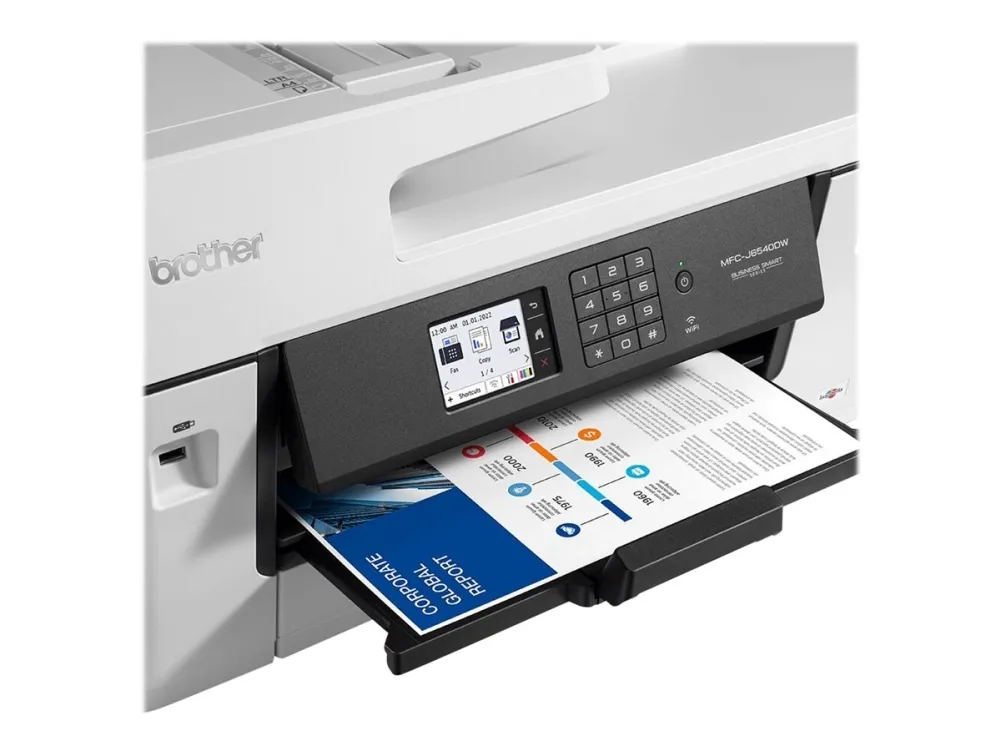 Brother MFC-J6540DW - Multifunktionsprinter - farve - blækprinter - A3 (medie) - op til 25 spm (kopiering) - op til 28 spm (udskriver) - 250 ark - 33.6 Kbps - USB 2.0, LAN, Wi-Fi(n), USB vært