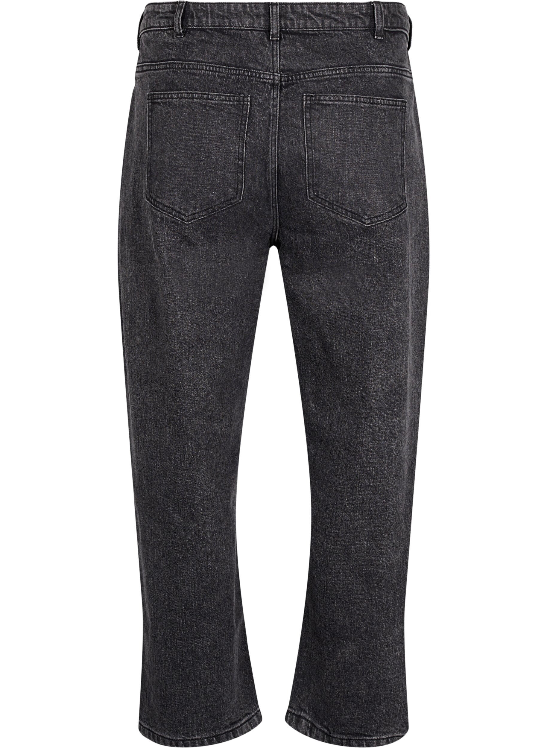 Løs jeans med cropped længde