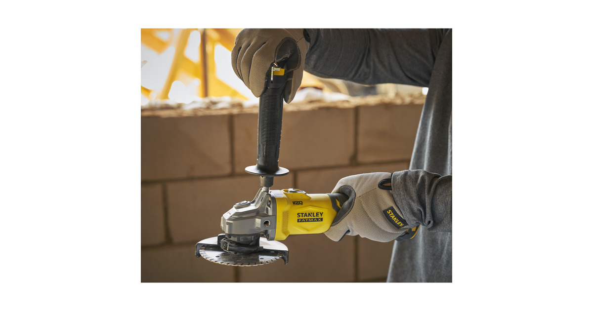 StanleyFATMAX V20 18V Haakse slijper 125mm  (Zwart/geel, Accu en oplader niet inbegrepen)