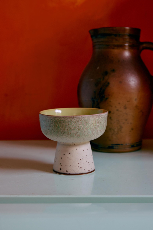 HKliving 70's Ceramic tapas schaal op voet L slush