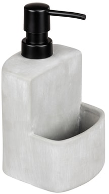 WENKO Spülmittelspender »Modell Festival« aus Beton, angesagter Industrial Look, mit Spülschwamm-Fach, 380 ml