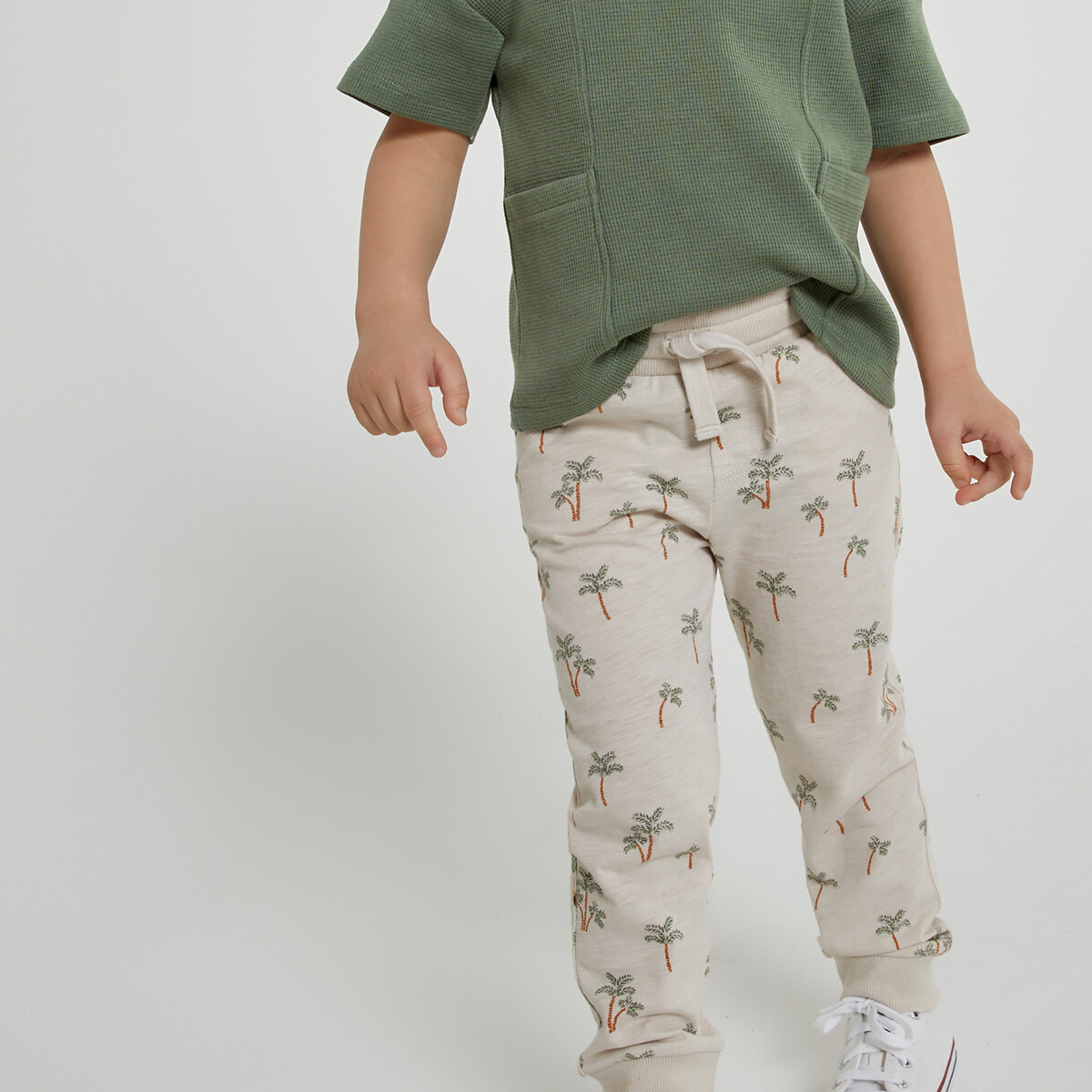 COLEÇÃO LA REDOUTE<br>Conjunto de 2 leggings, 1 lisa e 1 com estampa de palmeiras