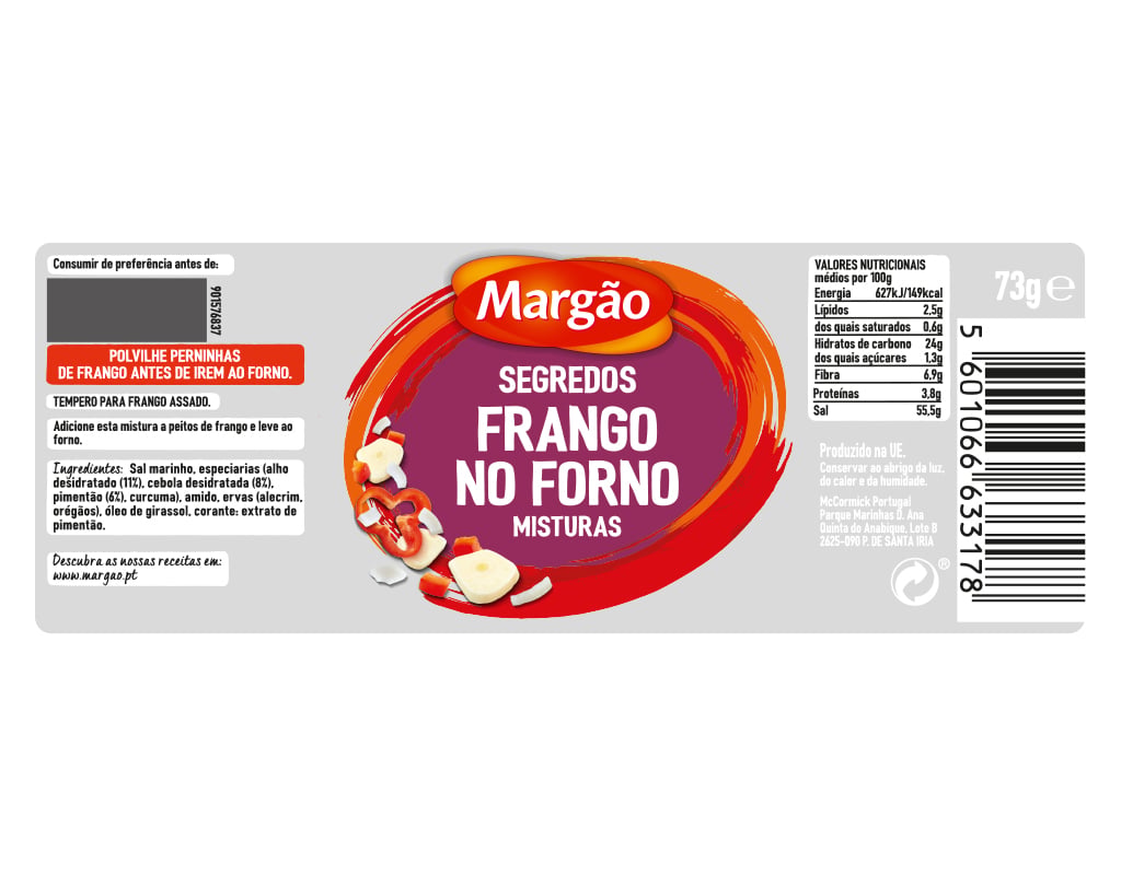 SEGREDOS MARGÃO FRANGO NO FORNO 73G