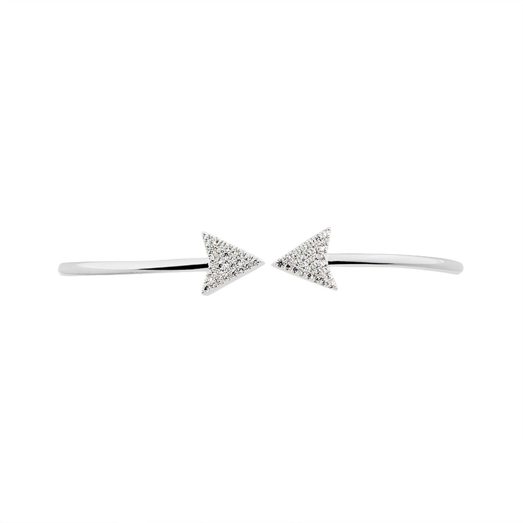 Bracelet Jonc Deva Argent Blanc Oxyde De Zirconium