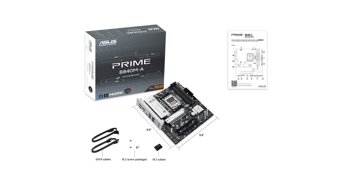 ASUSPRIME B840M-A-CSM socket AM5 moederbord  ( 2,5Gb-LAN, Sound, µATX)