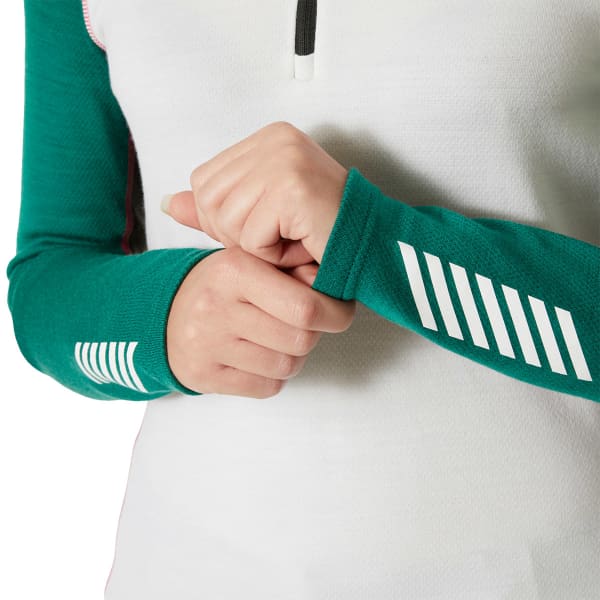 T-shirt thermique HELLY HANSEN W LIFA MERINO MIDW 1/2 ZIP EMERALD
