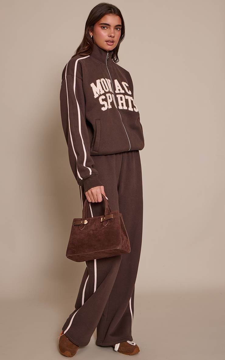 Chocolat Pantalon De Jogging Large À Bandes Contrastées