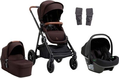 Beemoo Pro Multi 2 Duovogn inkl Route i-Size Babybilstol, Espresso Brown/Black Stone