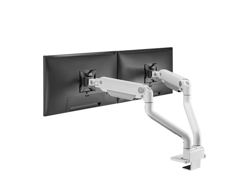 NEOMOUNTS Tischhalterung DS70S-950WH2 bis 18 kg – Weiss Vollbewegliche Tischhalterung für zwei 17-35