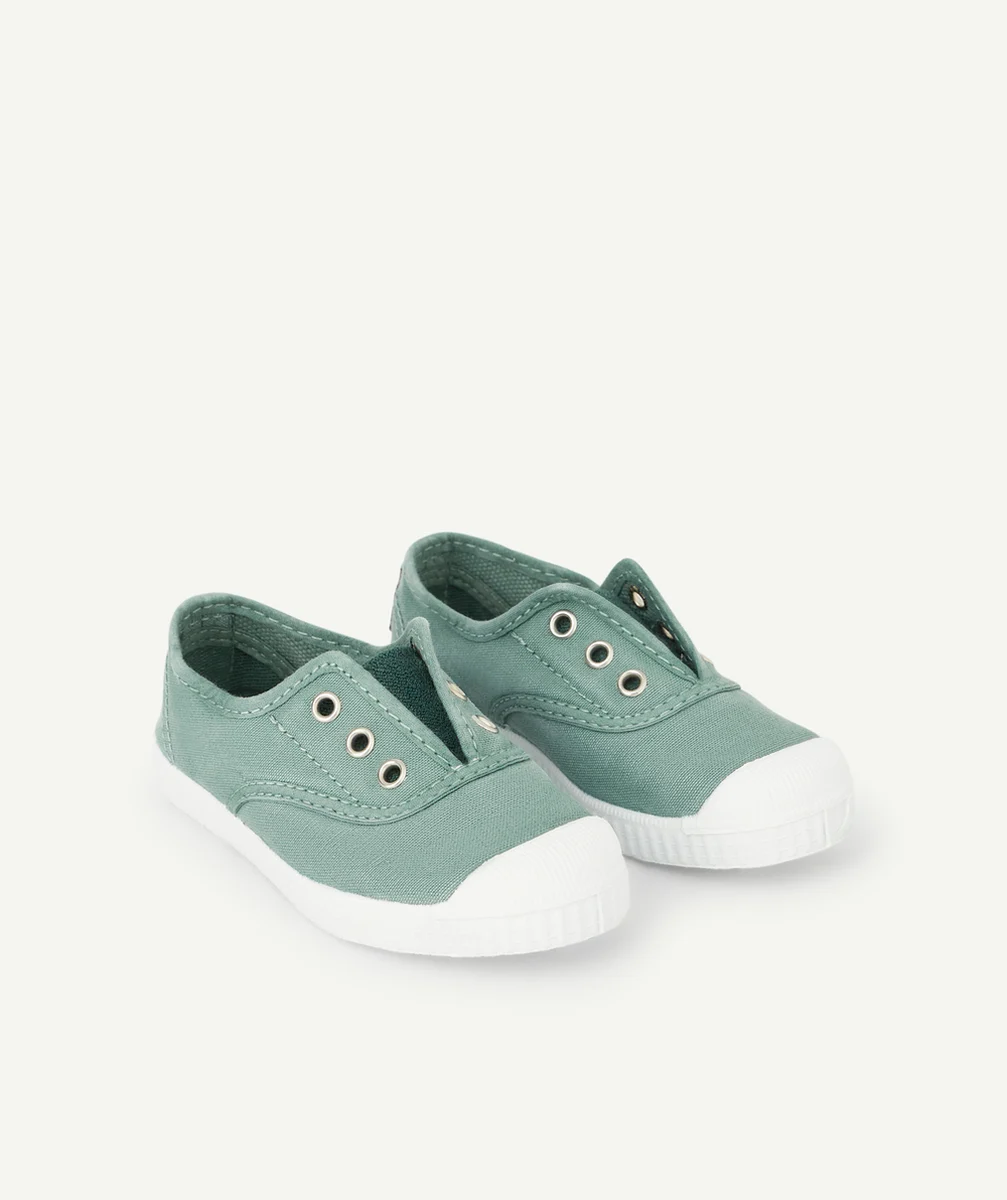 CIENTABASKETS EN TOILE GARÇON VERT OLIVE