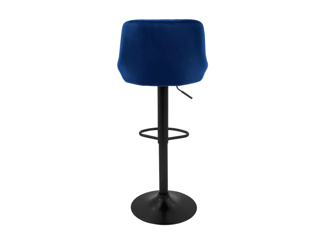 Lot 4 tabourets de bar rembourrées velours chaise bleu hauteur réglable 62-82cm