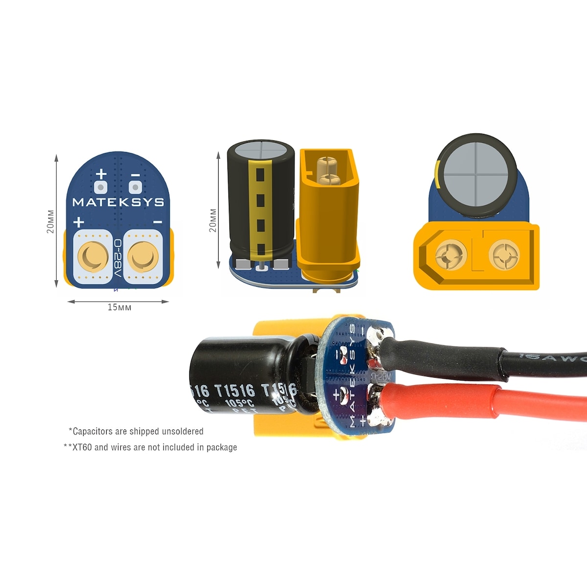 Mateksys Voltage Spikes Filter XT60-TVS