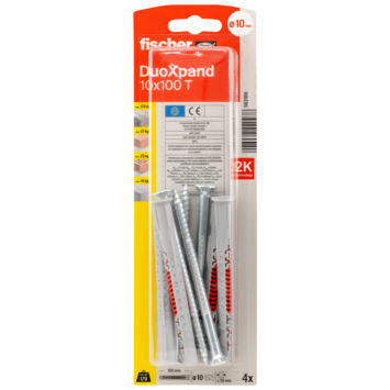 Fischer DuoXpand constructieplug 10x100 mm 4 stuks