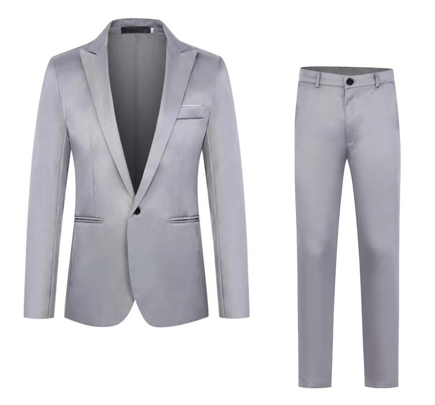 Oeps - Set: Effen blazer met één knoop + Rechte pantalon met hoge taille