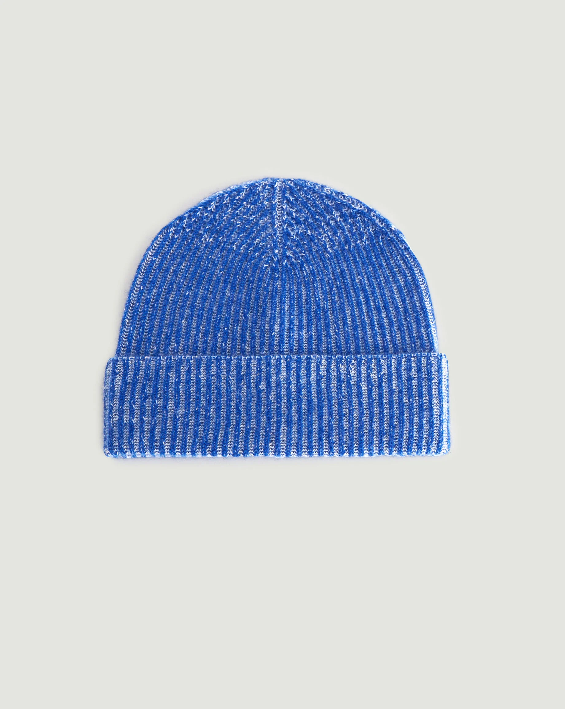 Bonnet bicolore en cachemire | Bleu
