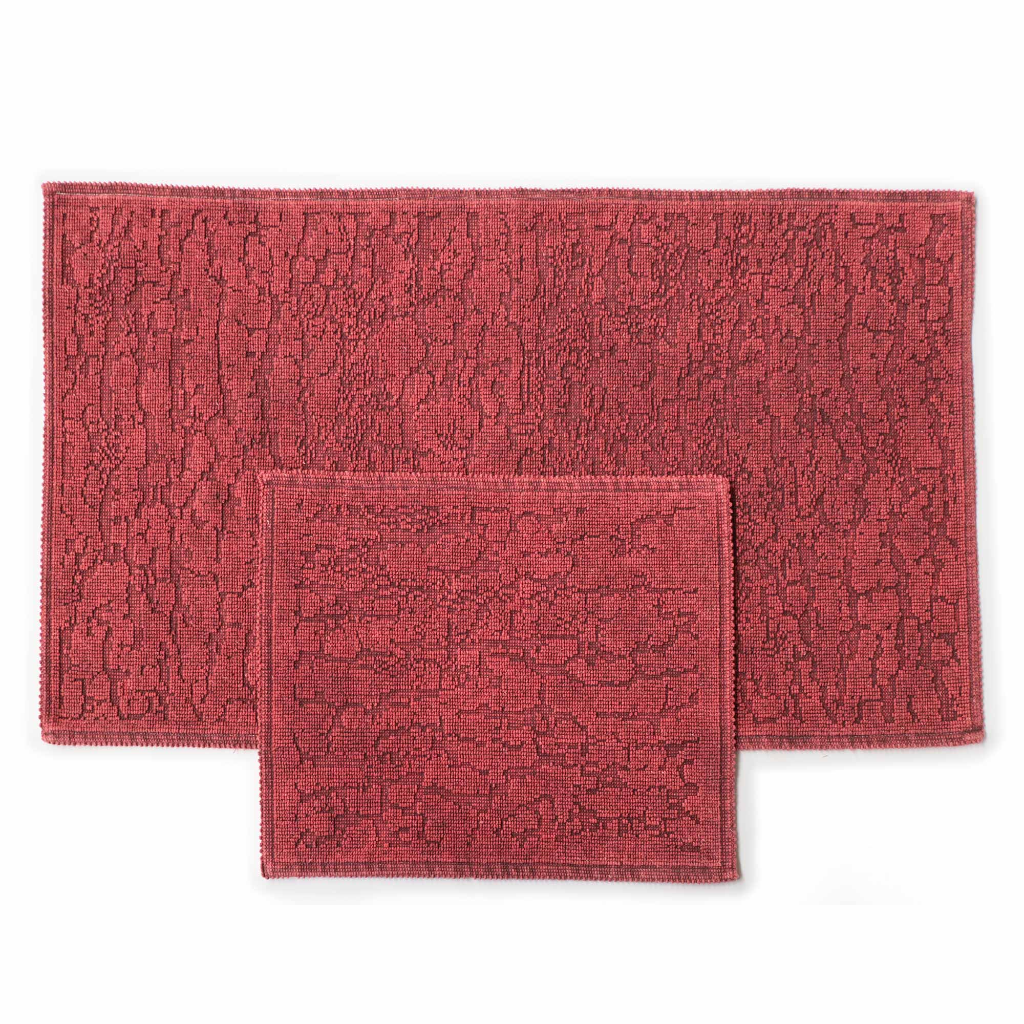 Badematte 'Izmir' aus Baumwolle, Wolken rot, 60 x 50 cm & 120 x 70 cm von fischer's lagerhaus