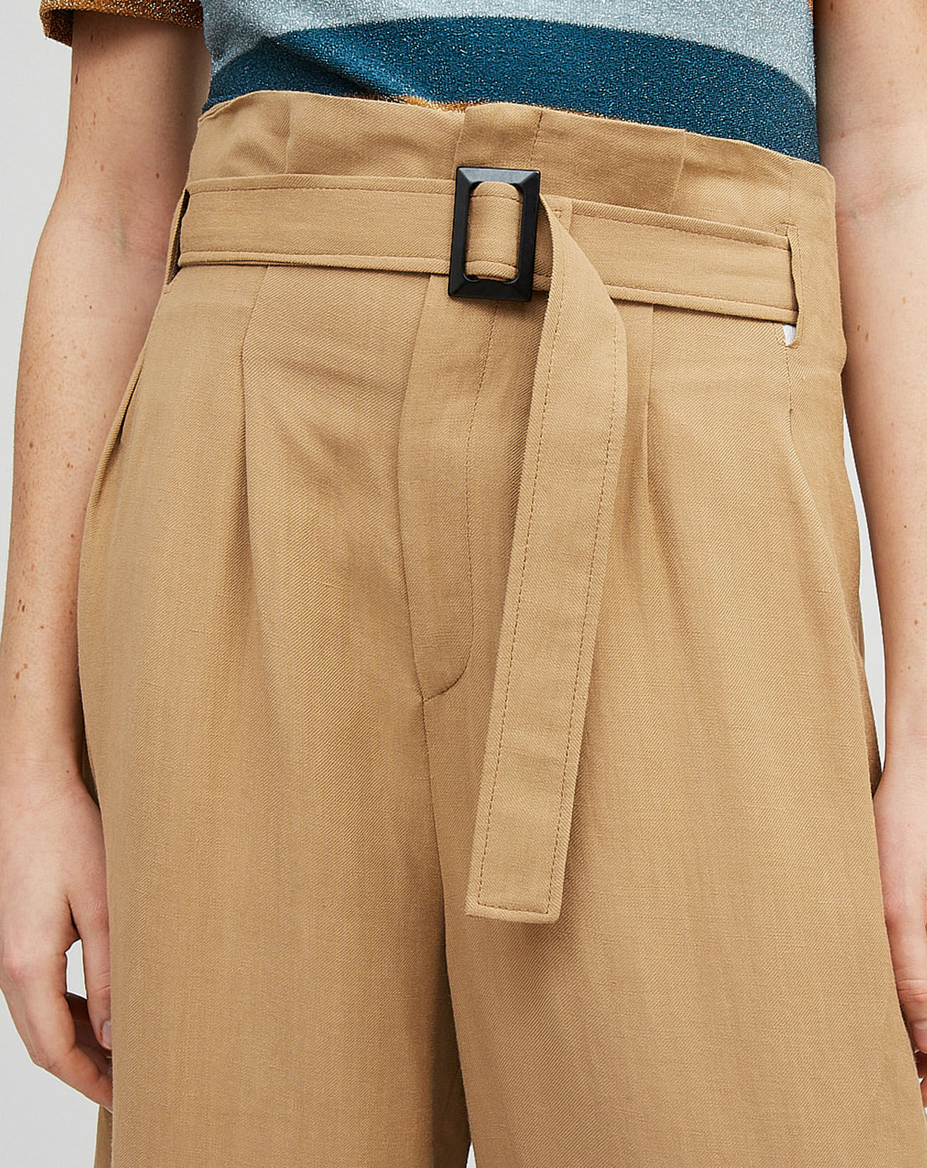 Chloé Stora Pantalon en Lin mélangé Raby beige