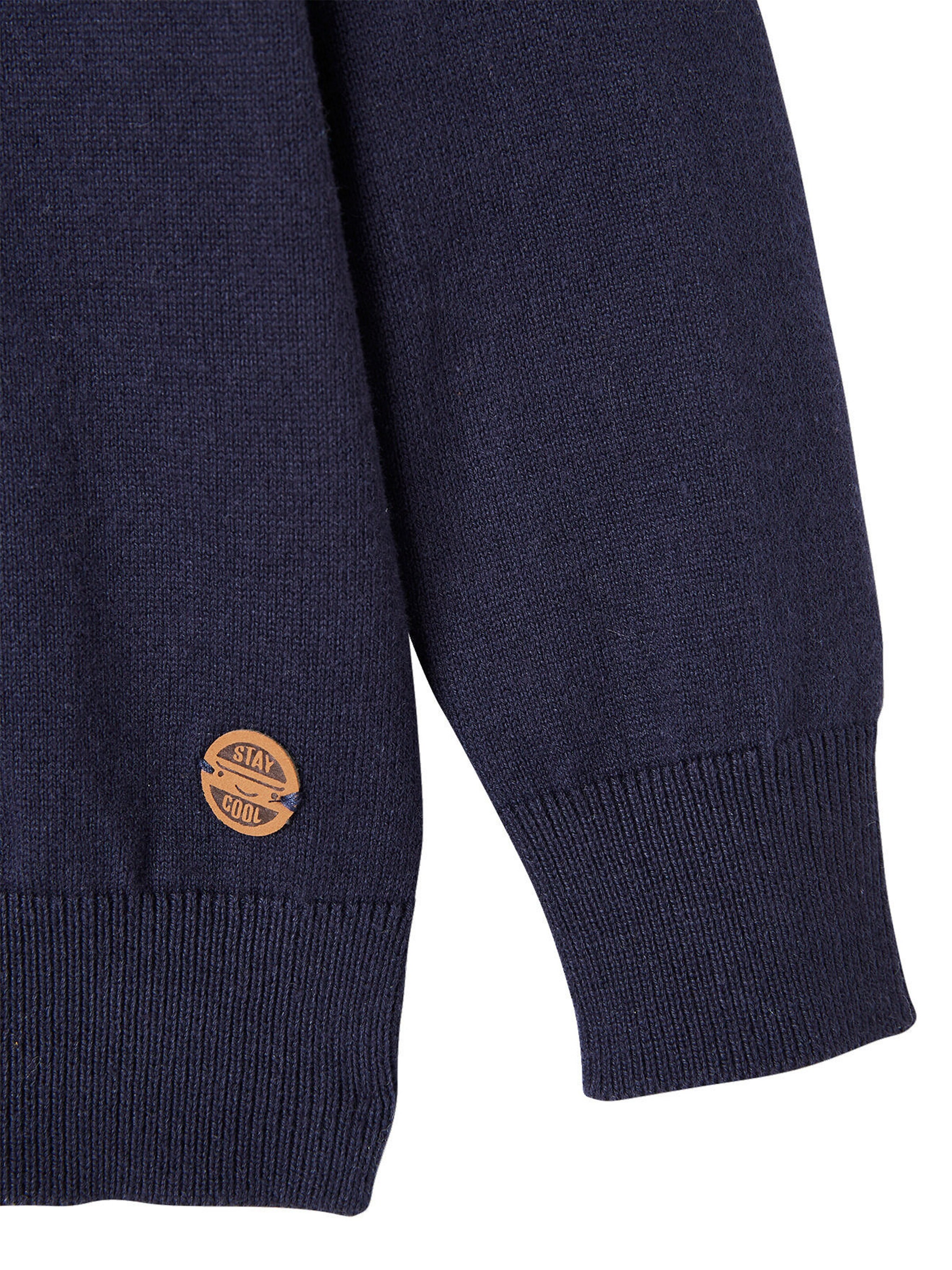 Vertbaudet Jungen Feinstrick-Pullover BASIC nachtblau