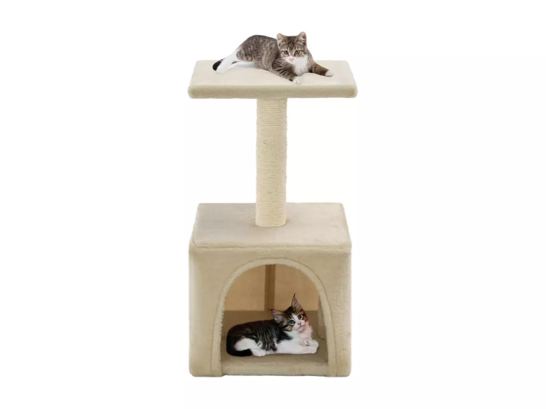 Arbre à chat avec griffoirs en sisal 55 cm Beige