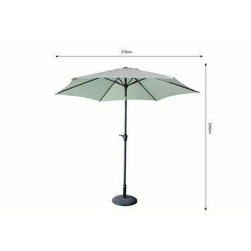 Handson parasol Florida taupe grijs Ø 270 cm met hendel