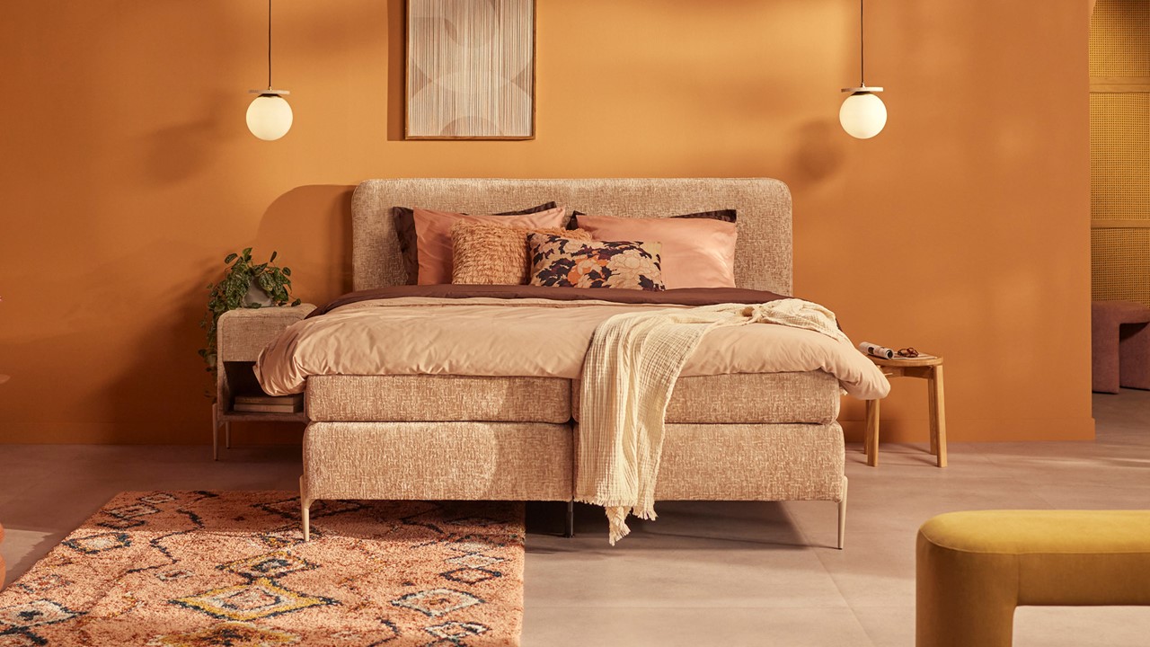 Boxspring Quartz - Velvet motif beige