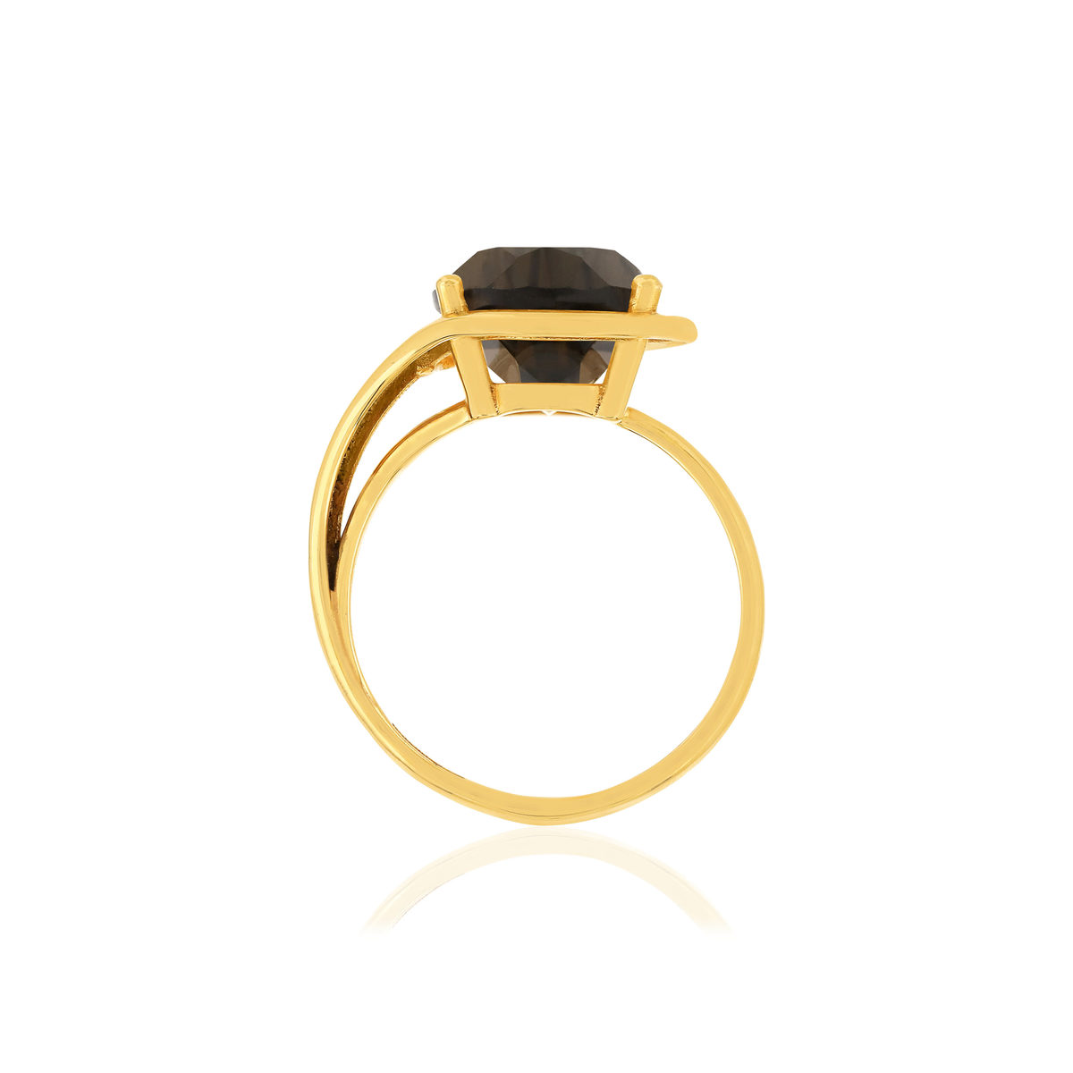 Bague or jaune 750, 1 quartz de 5,31 carats.