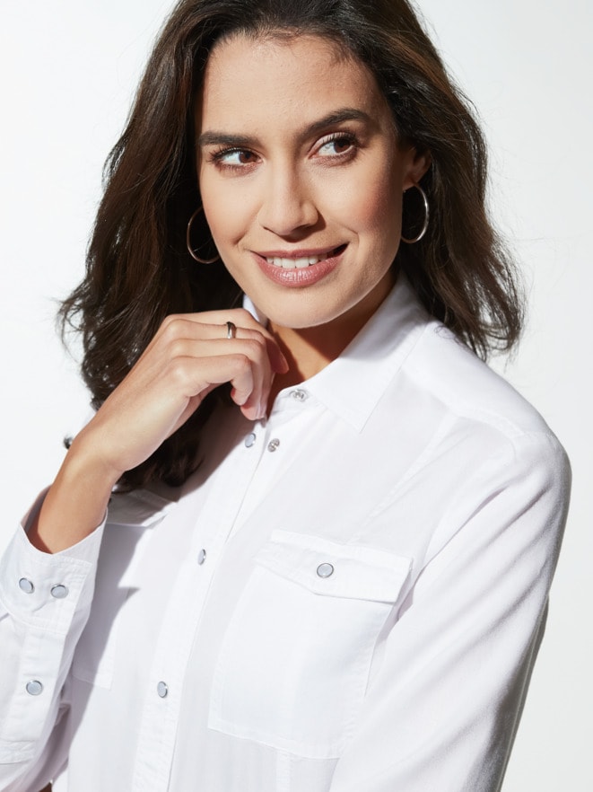 Lyocell-Jeansbluse Extraleicht
