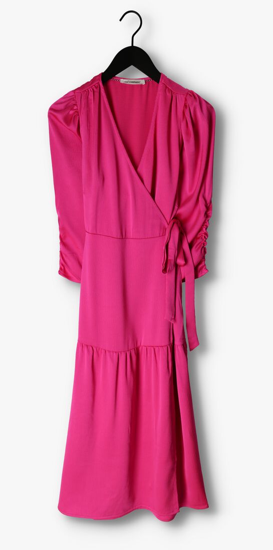 CO\\'COUTURE fuchsia co'couture midi jurk mira wrap dress