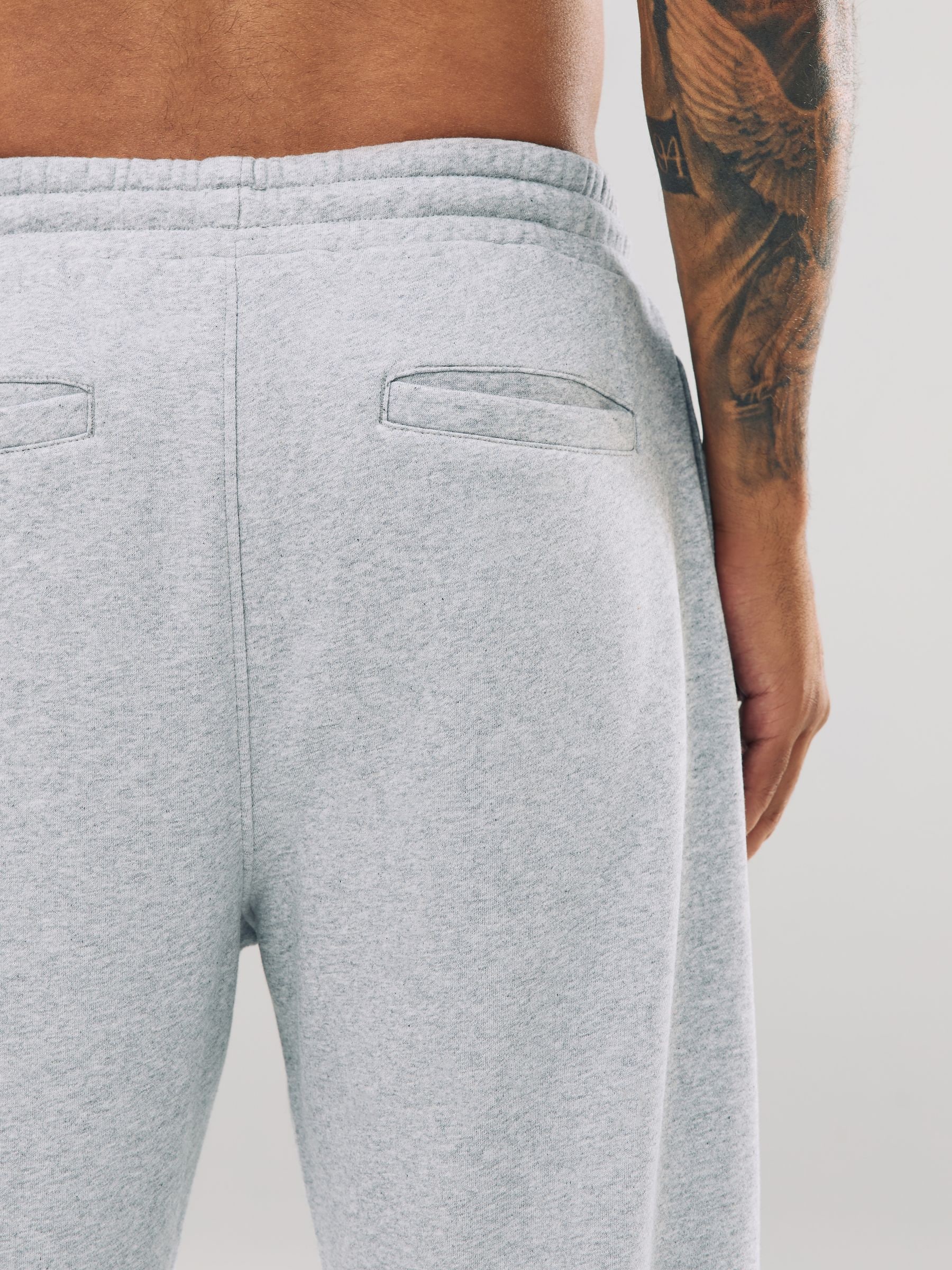 Grijs gemêleerd - Straight fit - Katoenrijke Jersey Joggingbroeken