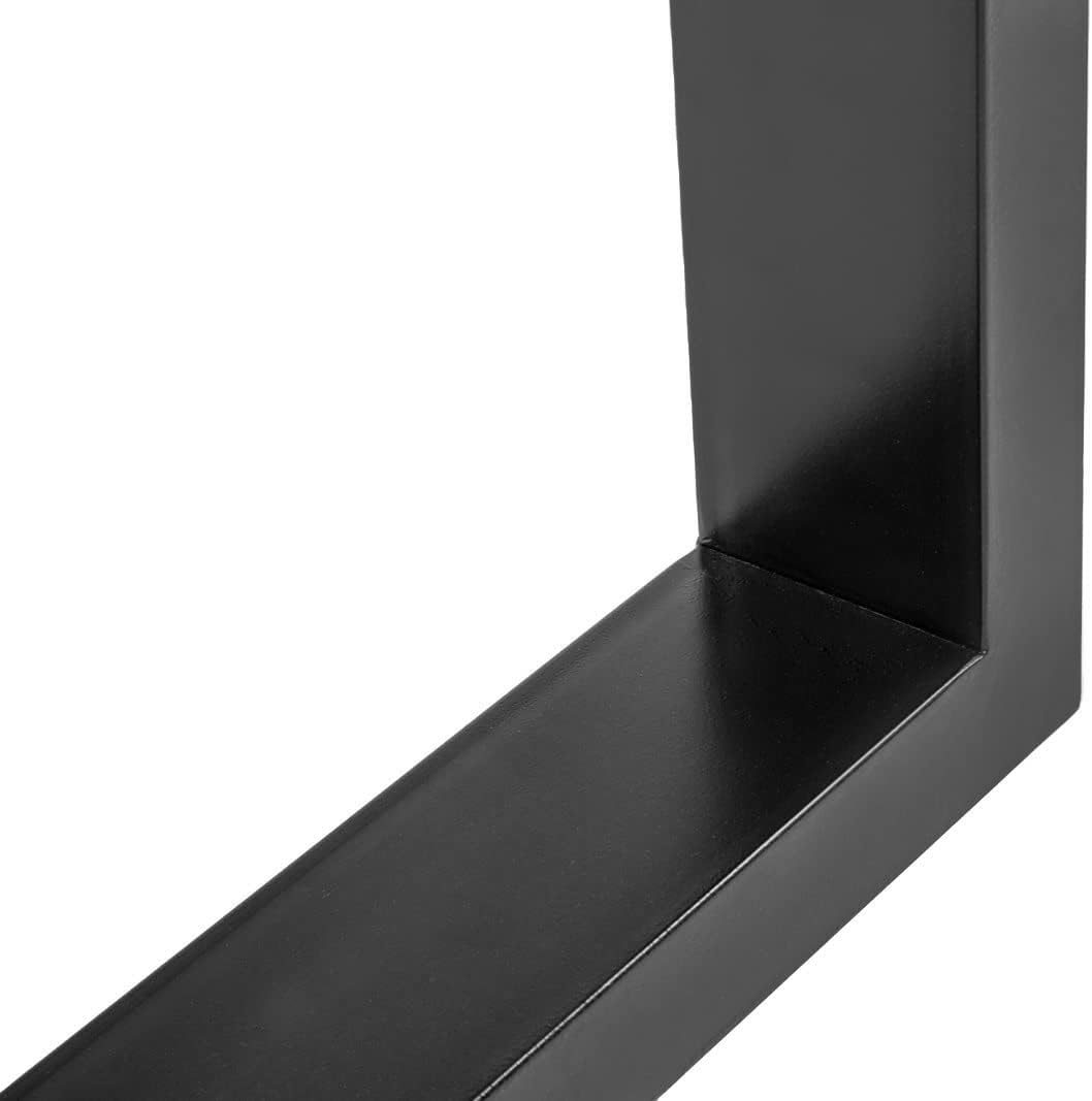 SAM Tischgestell in U-Form, 70 x 73 cm, 2er Set, Eisen schwarz lackiert, Kufengestell für Esstische & Schreibtische, Tischkufen für DIY-Projekte, Industrial-Design, Verstellbarer Bodenschutz
