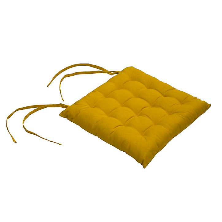 Lot 4 galettes de chaise jaune L.40 x l.40 cm