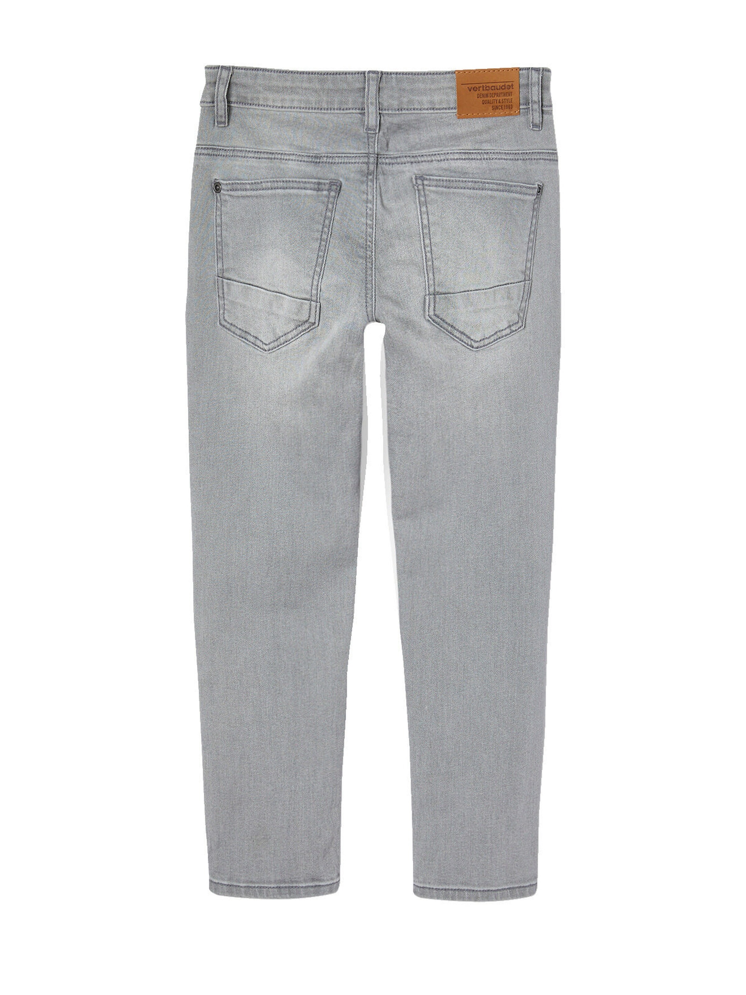 Vertbaudet Jungen Slim-Fit-Jeans WATERLESS, Hüftweite COMFORT, Bundweite verstellbar grauer denim