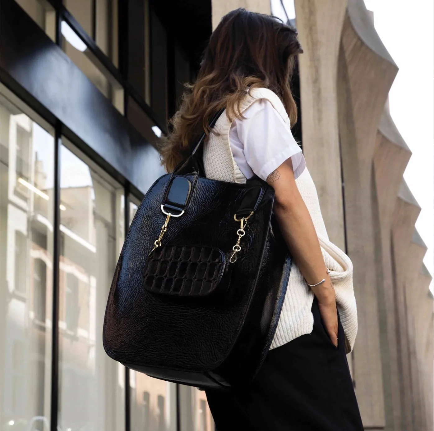 Cabas Roomy Patent Leather Octogony