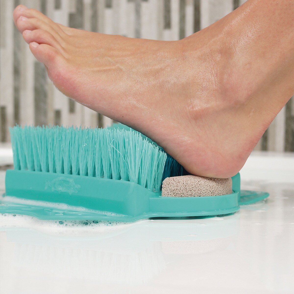 Starlyf® Fußbürste - Fußreiniger für Badewanne mit Bimsstein Foot Spa
