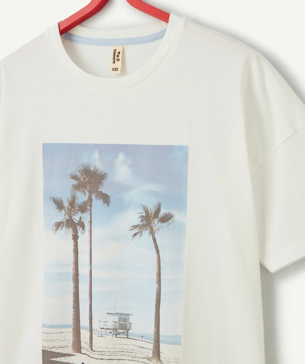 t-shirt manches garçon en coton bio motif thème miami