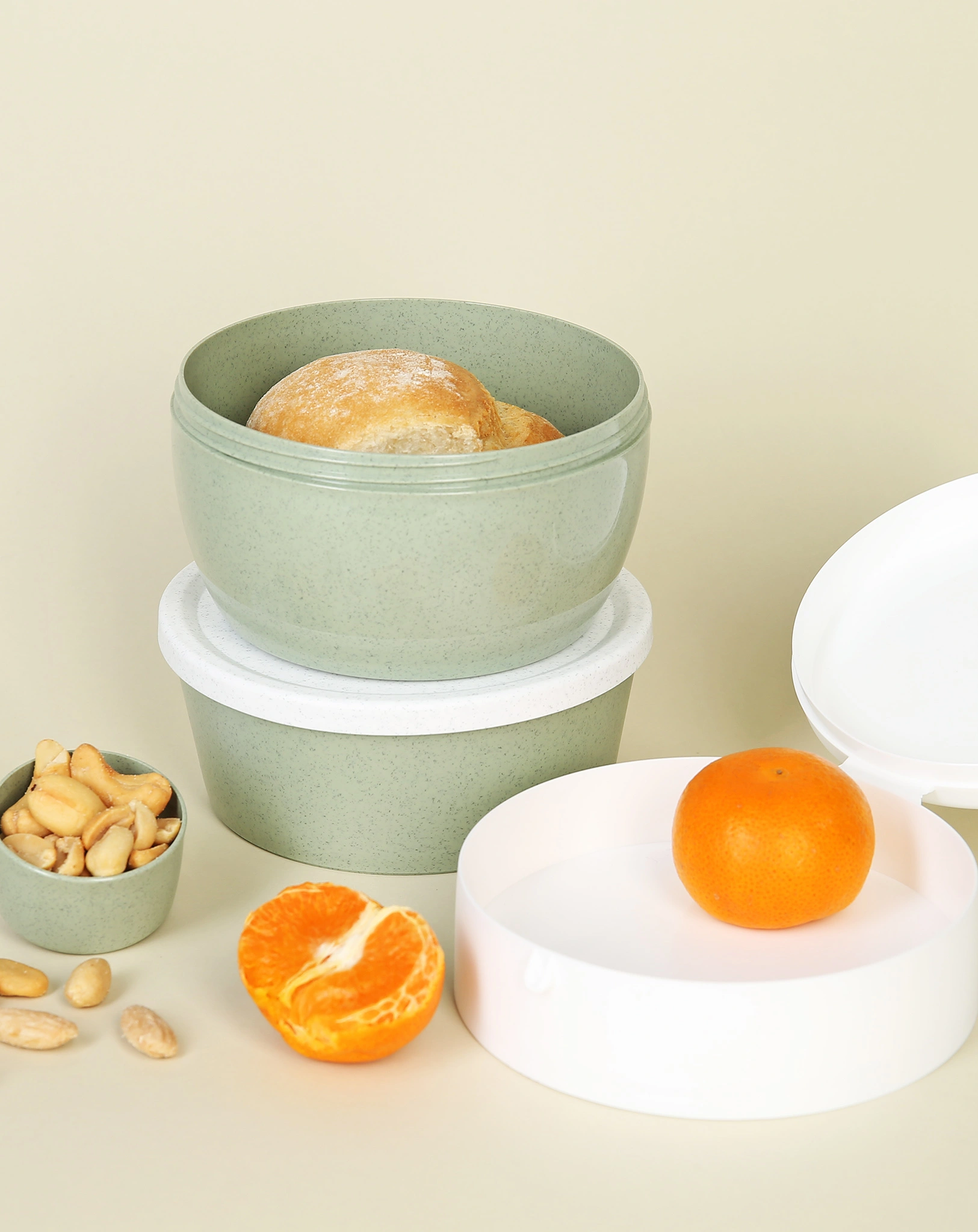 Lunchpot POTT-WAL 3-teilig in organic green/weiss
