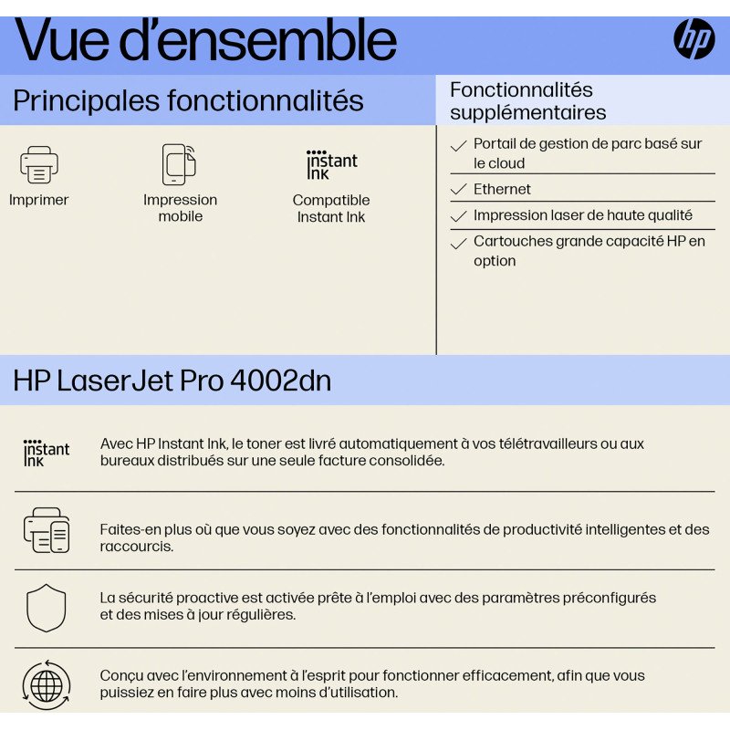 HP  4002DN Imprimante laser monochrome Laserjet Pro