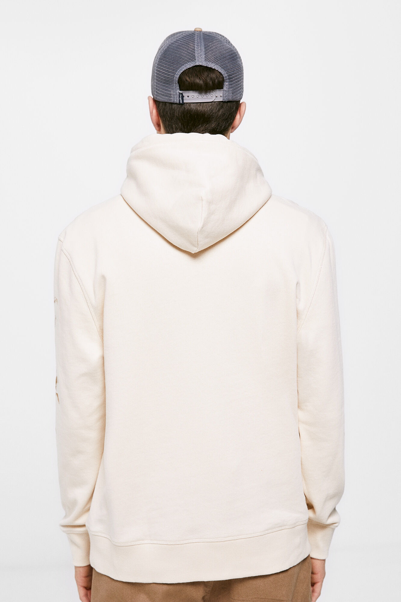 Moletom com capuz com estampa botânica - fundo branco