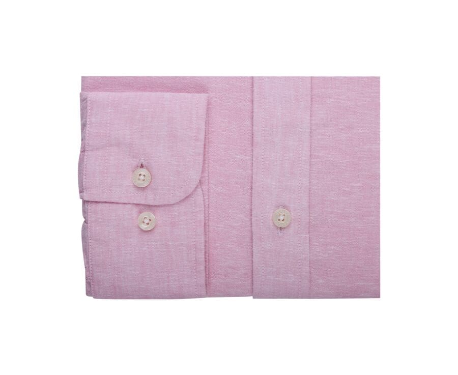 Chemise coton et lin Chambray Rose - Poche poitrine - COLTEN MC