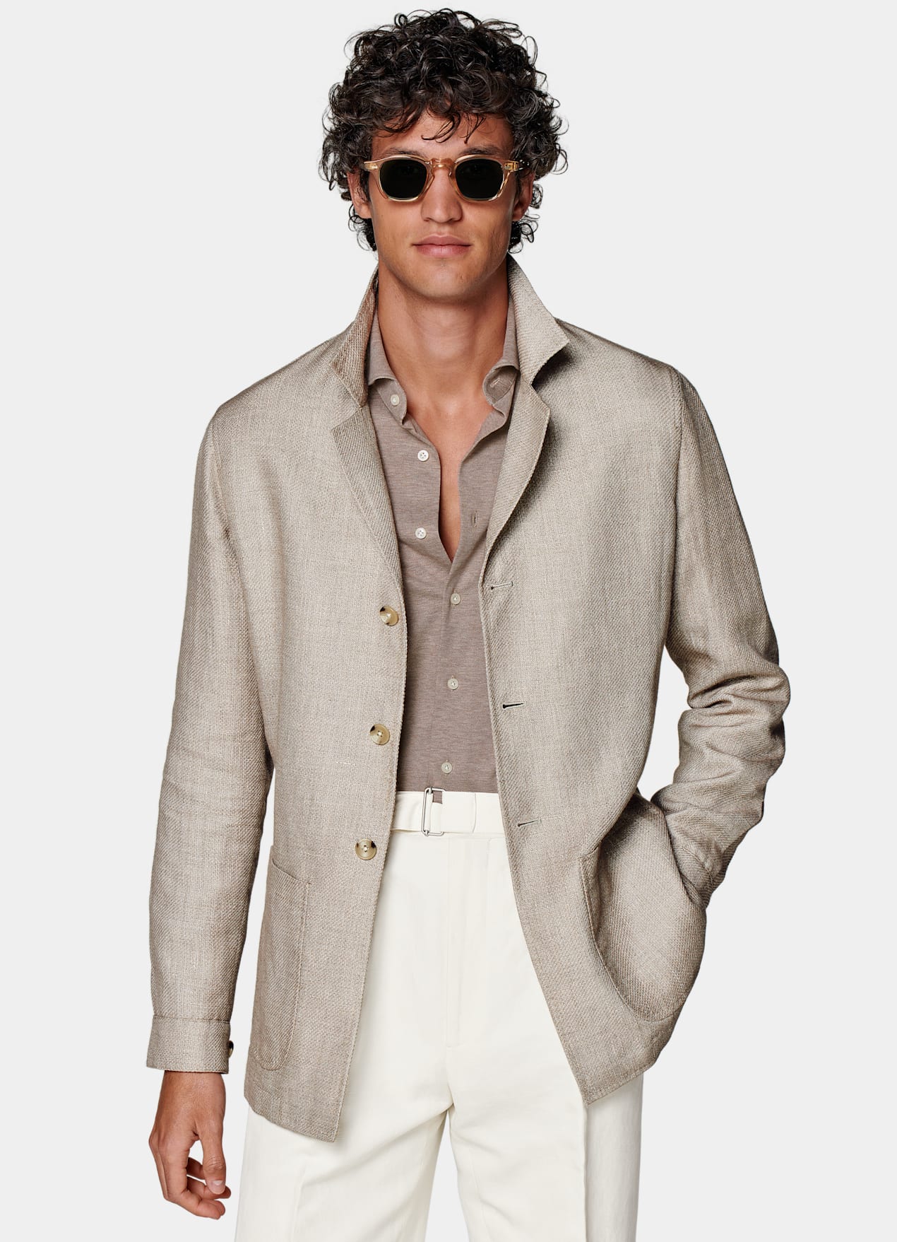 Veste chemise coupe Relaxed marron moyen