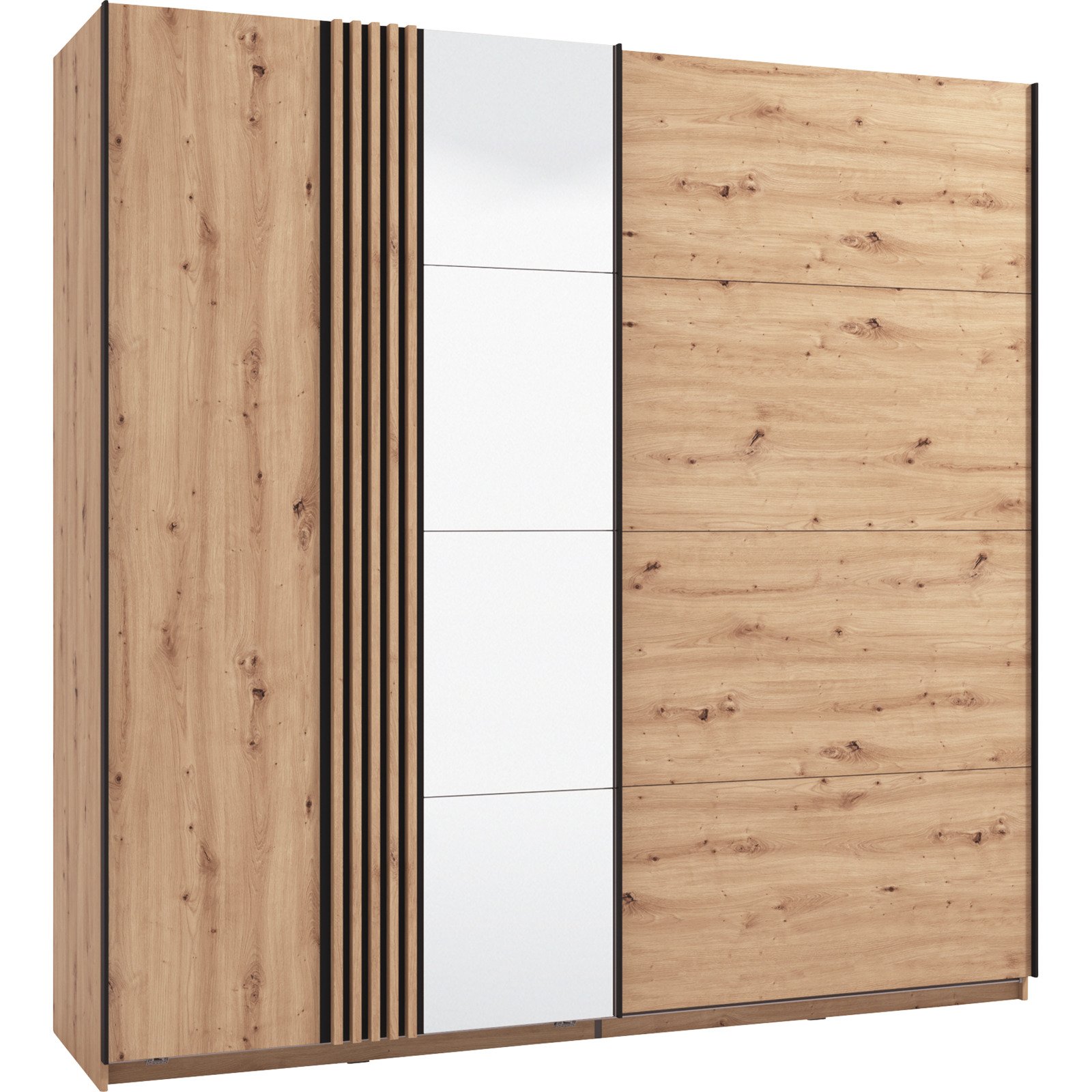 Schrank Ascalon Dekor Artisan Eiche 220 x 217 x 61.5 cm, mit Spiegel